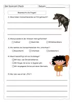 Vorschau - Arbeitsblätter - Quiz zum Steinzeit-Check (Reportage) - mit Lösung - Deckblatt