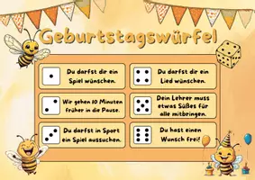 Vorschau - Bildkarten - Geburtstagswürfel Bienenklasse - Seite 2
