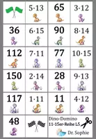 Vorschau - Spiele - Domino großes Einmaleins 11-15er-Reihe 16-20er-Reihe Dinos - Seite 1