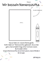 Vorschau - Mal- und Bastelvorlagen - Namensstift - Deckblatt