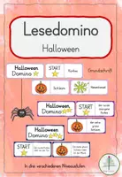 Vorschau - Spiele - Differenziertes Lesedominospiel: Halloween | Grundschrift - Deckblatt