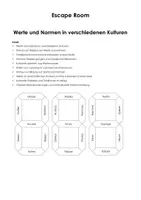 Vorschau - Arbeitsblätter - Escape Room: Werte und Normen in verschiedenen Kulturen - Deckblatt