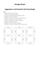 Vorschau - Spiele - Escape Room: Aggression und Gewalt in der Psychologie - Deckblatt