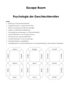 Vorschau - Arbeitsblätter - Escape Room: Psychologie der Geschlechterrollen - Deckblatt
