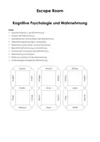 Vorschau - Arbeitsblätter - Escape Room: Kognitive Psychologie und Wahrnehmung - Deckblatt