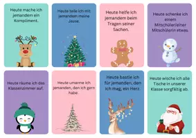 Vorschau - Aufgabenkarten - Countdown bis Weihnachten: 24 gute Adventstaten - Seite 1