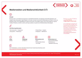 Vorschau - Stundenentwürfe - Medienwelt und Medienwirklichkeit Teil III Der schmale Grat zwischen Wirklichkeit und Fiktion - Deckblatt