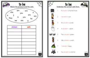 Vorschau - Stationenlernen - To Be - Task Cards - Halloween Edition - Seite 2