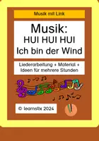 Vorschau - Stundenentwürfe - MU | Hui hui hui: Liederarbeitung mit Material+Ideen | Kl. 1 - 2 - Deckblatt