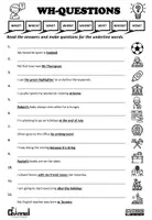 Aperçu - Feuilles d'exercices - Wh- Questions en Anglais - 12 Questions - Fiche Pédagogique - Page 1
