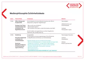 Vorschau - Stundenentwürfe - Medienphilosophie Schönheitsideale Arbeiten mit GIMP, Scratch und CoSpaces - Seite 1