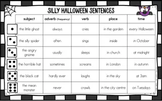 anteprima - Esercizi - Halloween - Silly Sentences - Pagina 2
