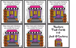 Aperçu - Feuilles d'exercices - Halloween Numbers - Task Cards (0-20) - Page 2
