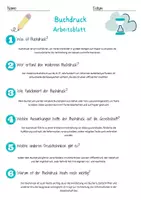 Vorschau - Arbeitsblätter - Buchdruck Arbeitsblatt DaZ 3. & 4.Klasse Grundschule Arbeitsblatt mit Lösungen - Seite 2