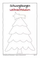 Vorschau - Mal- und Bastelvorlagen - Schwungübungen Weihnachten: Weihnachtsbaum zum Nachfahren - Seite 1