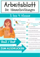 Vorschau - Arbeitsblätter - Die Himmelsrichtungen Arbeitsblatt DaZ 3. & 4.Klasse Grundschule Arbeitsblatt mit Lösungen - Deckblatt