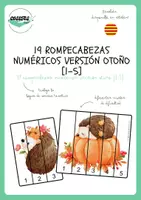 Vista previa - Refuerzo / NEE / Materiales de apoyo - 19 ROMPECABEZAS NUMÉRICOS VERSIÓN OTOÑO (1-5) - Portada