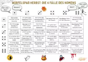 Vorschau - Spiele - Würfelspaß HERBST und HALLOWEEN die 4 Fälle des Nomens - Seite 1