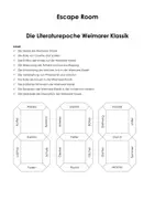 Vorschau - Arbeitsblätter - Escape Room: Die Literaturepoche Weimarer Klassik - Deckblatt