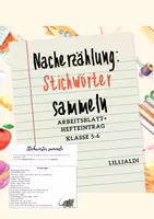 Vorschau - Stundenentwürfe - Nacherzählung: Stichwörter sammeln, Notizen machen - Deckblatt