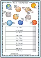 Vorschau - Stationenlernen - Mini-Lesespur - Unser Sonnensystem - Seite 1