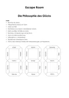 Vorschau - Arbeitsblätter - Escape Room: Die Philosophie des Glücks - Deckblatt