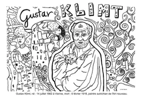 Aperçu - Matériel pour travaux manuels / dessin - ARTE: Dessin à colorier de l'artiste Gustav Klimt - Page 1