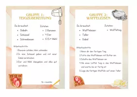 Vorschau - Merkblätter - Rezeptkarten "Gesunde Ernährung" Waffeln, Obst, Saft - Seite 1