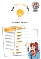 Vorschau - Arbeitsblätter - Nebensätze mit "dass" - Arbeitsblatt - Deckblatt