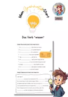 Vorschau - Arbeitsblätter - Das Verb “wissen” - Arbeitsblatt - Deckblatt