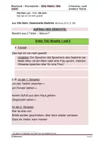 Vorschau - Arbeitsblätter - Ulla Hahn: Nie mehr (Gedichtinterpretation) - Deckblatt