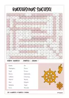 Vorschau - Arbeitsblätter - Buddhismus Suchsel / Buchstabengitter - Deckblatt