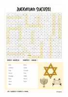 Vorschau - Arbeitsblätter - Judentum Suchsel / Buchstabengitter - Deckblatt