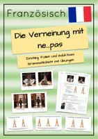 Vorschau - Arbeitsblätter - Alle französischen Verneinungen (ne...pas, ne... rien, ne...jamais...) Materialpaket - Seite 1