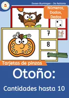 Vista previa - Juegos / Gamificación - Cantidades hasta 10 - Tarjetas de pinzas - Paquete de estaciones del año - Portada