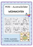 Vorschau - Mal- und Bastelvorlagen - Mini Ausmalbilder Weihnachten - Deckblatt
