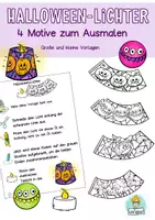 Vorschau - Unterrichtsreihen - Halloween Windlicht Bastelvorlage Licht Tischlichter basteln - Deckblatt