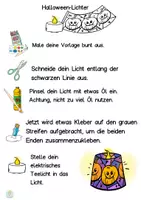 Vorschau - Unterrichtsreihen - Halloween Windlicht Bastelvorlage Licht Tischlichter basteln - Seite 1