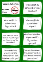 Vorschau - Aufgabenkarten - Gesprächskarten Gesprächsanlass zum Thema Rauchen, Vapes, Zigaretten (Suchtprävention) - Seite 1