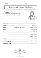 Vorschau - Arbeitsblätter - Arbeitsblätter: Steckbrief Jesus dreifach differenziert - Seite 1
