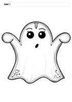 Vorschau - Mal- und Bastelvorlagen - Kleine Geister zum Ausmalen für Halloween / Girlande / Fensterdeko - Seite 2