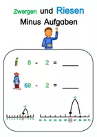 Vorschau - Arbeitsblätter - Zwergen und Riesen Minus-Aufgaben ZE - E - Deckblatt