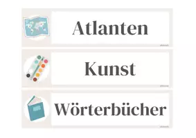 Vorschau - Mal- und Bastelvorlagen - Klassenraumschilder Organisation - Seite 1
