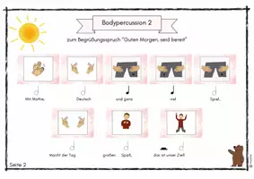 Vorschau - Arbeitsblätter - Begrüßungsspruch mit Bodypercussion - Seite 2