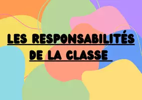 Aperçu - Affichage - LES RESPONSABILITÉS DE LA CLASSE - Page de couverture