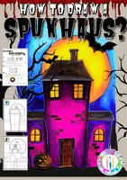 Vorschau - Arbeitsblätter - How to draw a Spukhaus - Halloween Kunstwerk - Deckblatt