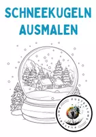 Vorschau - Mal- und Bastelvorlagen - Schneekugeln zum Ausmalen - Version 2 - Deckblatt
