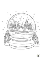 Vorschau - Mal- und Bastelvorlagen - Schneekugeln zum Ausmalen - Version 2 - Seite 1