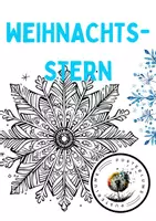 Vorschau - Mal- und Bastelvorlagen - Weihnachtskarte basteln - Weihnachtsstern zum Ausmalen - Deckblatt