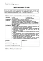 Vorschau - Arbeitsblätter - Verbrennen von Eisenwolle - Schülerexperiment - Deckblatt
